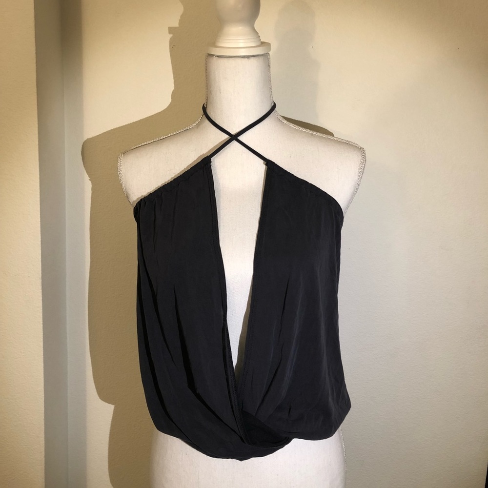 NWOT Plunging Tie-Neck Top